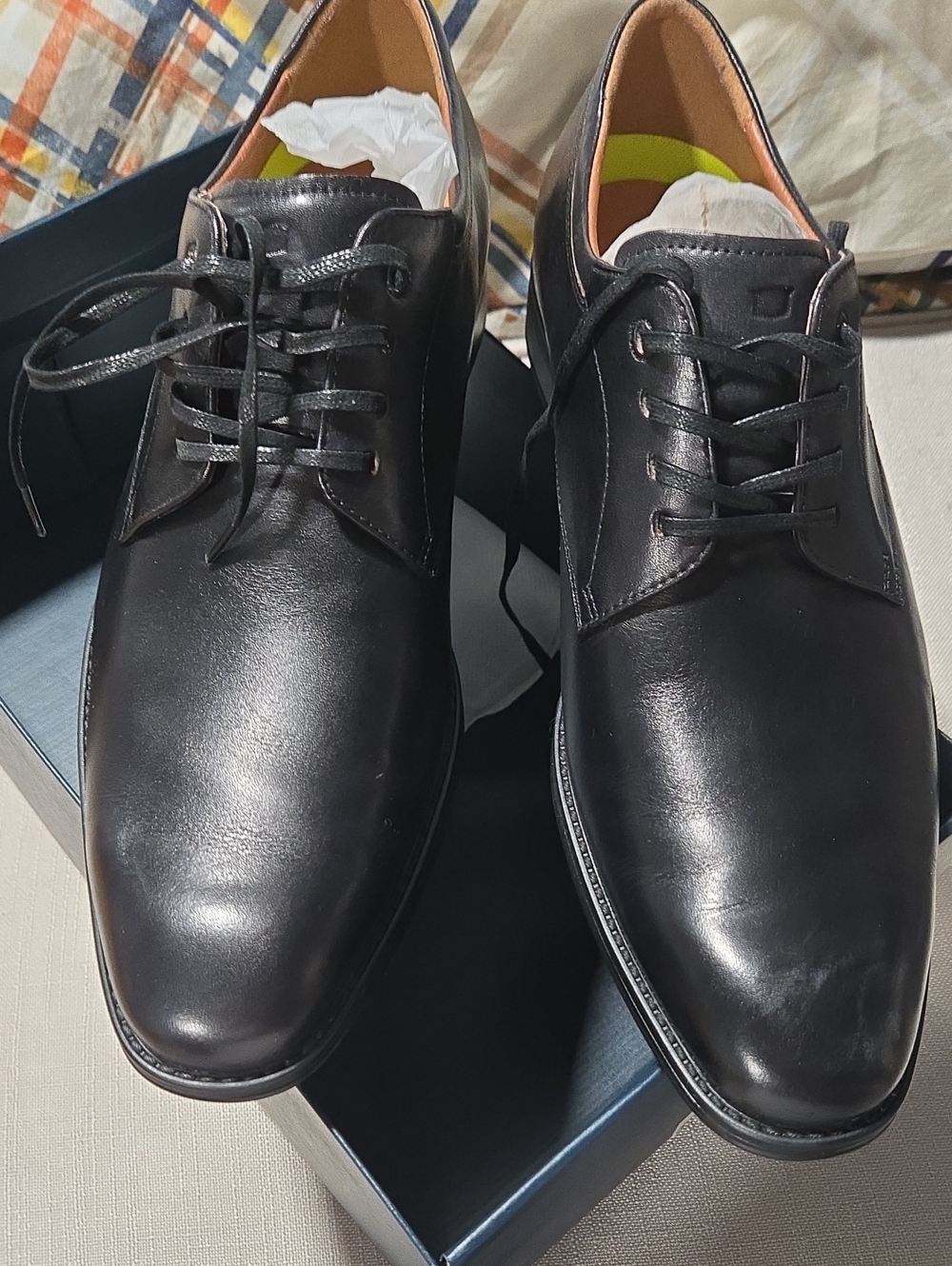 Florsheim Black Leather Derby Lace-Up Shoes